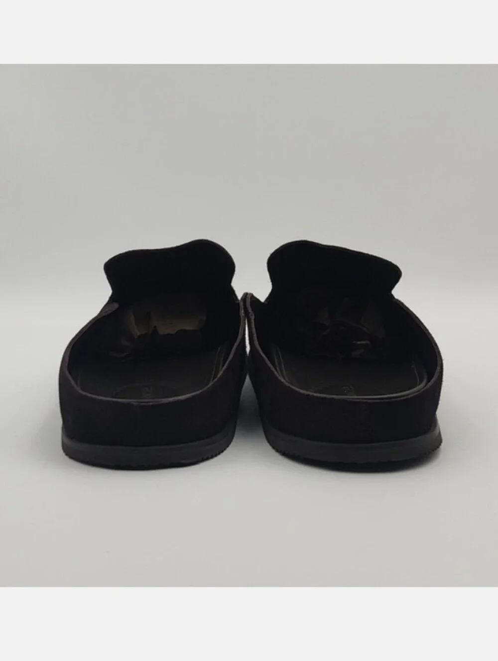 Vince Decker Clog Suede Leather Slip On 12 Minimalist Stealth Wealth Brown